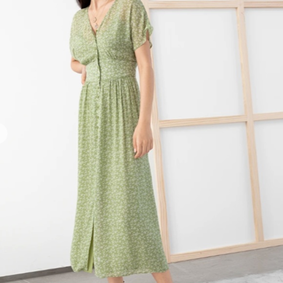other stories floral print midi dress